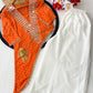 Orange Asymmetric Mirror Lehenga