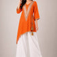 Orange Asymmetric Mirror Lehenga