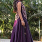 Purple Vichitra Silk Festival Lehenga Choli Set with Embroidered Shrug