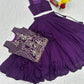 Purple Vichitra Silk Festival Lehenga Choli Set with Embroidered Shrug