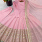 Heavy Sequence Work Border Roman Silk Anarkali set With Dupatta For Partywear