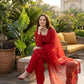 Natural Crepe Kurta Farshi Salwar With Dupatta