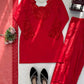Natural Crepe Kurta Farshi Salwar With Dupatta