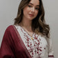Maroon Embroidered Farshi Set