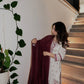 Maroon Embroidered Farshi Set