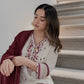Maroon Embroidered Farshi Set