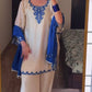 Royal Blue Cutwork Kurta Set