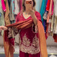 Maroon Sequin Sharara Set