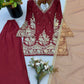 Maroon Sequin Sharara Set