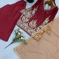 Maroon Sequin Sharara Set