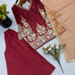 Maroon Sequin Sharara Set