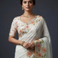 Crystal Organza Floral Embroidered Saree for Wedding and Festive Wear