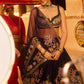 Navy Lotus Embroidered Lehenga