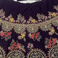 Navy Lotus Embroidered Lehenga