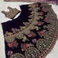 Navy Lotus Embroidered Lehenga