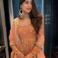 Rust Zari Embroidered Lehenga