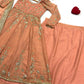 Rust Zari Embroidered Lehenga