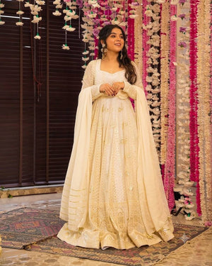 Ivory Sequin Anarkali Gown