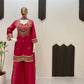 Cosmos Mirror Work Kurti Palazzo Set
