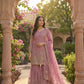 Crushed Silk Sharara Set With Sequin Embroidery