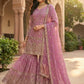 Crushed Silk Sharara Set With Sequin Embroidery
