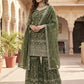 Crushed Silk Sharara Set With Sequin Embroidery