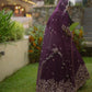 Aubergine Cording Peplum Lehenga