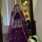 Aubergine Cording Peplum Lehenga
