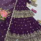 Aubergine Cording Peplum Lehenga