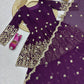 Aubergine Cording Peplum Lehenga
