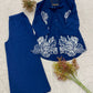 Navy Floral Embroidered Co-ord