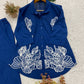Navy Floral Embroidered Co-ord