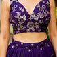 Purple Zari Floral Lehenga