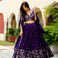 Purple Zari Floral Lehenga