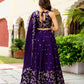 Purple Zari Floral Lehenga