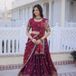 Maroon Fendi Silk Embroidered Lehenga Choli Set for Wedding and Festive Wear