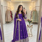 Violet Bandhani Sequin Gown