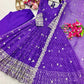 Violet Bandhani Sequin Gown