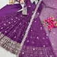 Violet Bandhani Sequin Gown