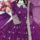 Violet Bandhani Sequin Gown