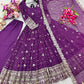 Violet Bandhani Sequin Gown