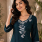 Floral Embroidered Cotton Kurta