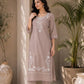 Floral Embroidered Cotton Kurta