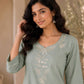 Floral Embroidered Cotton Kurta