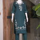 Floral Embroidered Cotton Kurta