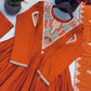 Rust Mirror Embroidered Anarkali