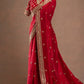 Red Jalpari Silk Designer Saree for Weddings and Festive Occasions