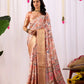 Floral Lichi Silk Saree with Zari Border