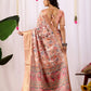 Floral Lichi Silk Saree with Zari Border