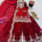 Purple Shimmer Satin Sharara Set with Dupatta